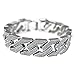 Sand Blast Bracelet Cuban Chain Bling Links Hip Hop Silver Tone Heavy 18 MM Wide Mens 8.5
