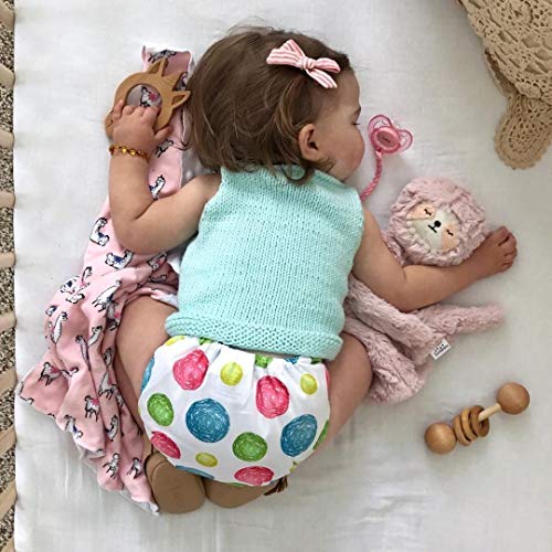 Pink Blossom Baby Cloth Pocket Diapers 7 Pack, 7 Bamboo Inserts, 1 Wet Bag by Nora's Nursery - Thumbnail 3