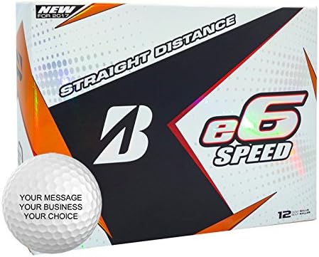 Bridgestone e6 Speed Personalized Golf Balls - Add Your Own Text (1 Dozen) - White