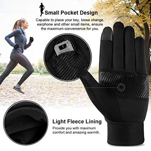 Vbiger Reflective Sports Gloves Full Finger Winter Gloves Touch Screen