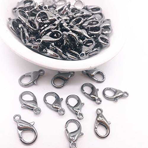 ZHONGJIUYUAN 500-PACK (Nickel Plated) Jewelry Making Loose Lobster Parrot Clasp Claw for DIY Necklace Bracelet 12x7mm