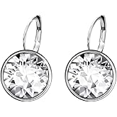 XUPING Crystal Earrings for Women Gorgeous Fashion Round Austrian Gemstone Hoop Leverback Drop Earring Sparkling Jewelry Party Gifts