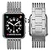Wearlizer Silver Compatible with Apple Watch Band 38mm 40mm 41mm for iWatch Womens Mesh Loop Stainless Steel Replacement Metal Beauty Strap Wristband Dress Chain Bracelet Series SE 7 6 5 4 3 2 1 Sport