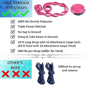 Gold Armour Camping Hammock - XL Double Hammock Portable Hammock Camping Accessories Gear for Outdoor Indoor with Tree… 51C06z5UBqL