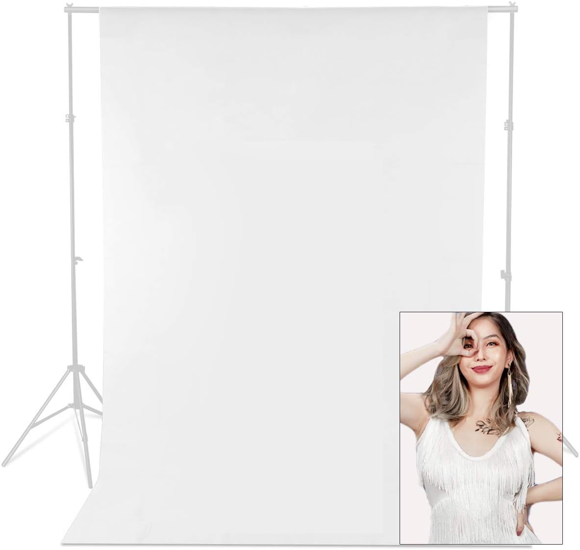 1.8 x 2.7M White 100% Cotton Photo Studio Video Muslin Photography Backdrop Background, Perfect for Portrait Shooting Wedding