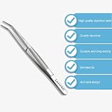 Lmyzcbzl Stainless Steel Tweezers Bent Tip Serrated High Quality view 4