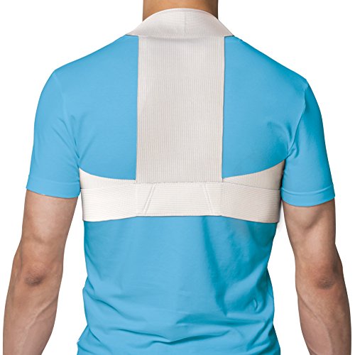 TOROS-GROUP Elastic Upper Back Posture Corrector and Clavicle Support Brace - Large White