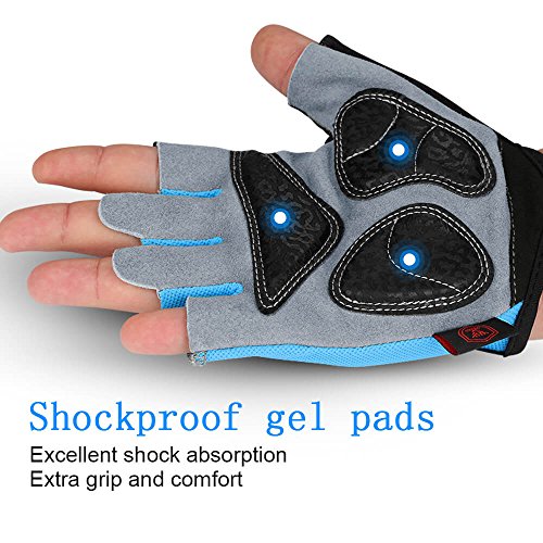 image for OZERO Biking Gloves Breathable Deerskin Leather Palm and Shockproof Ge