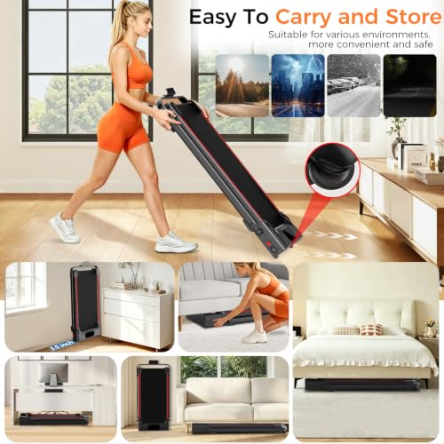 Walking Pad with 9% Incline, 4-in-1 Under Desk Treadmill with Handle Bar, 6.2 MPH Speed and 3.0 HP Motor, Compact Quiet Walking Machine for Home Office, 300 lb Capacity