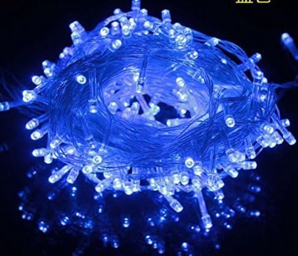 Holiday 32 Feet 100 Led Light String Christmas Party Fairy Light with Tail Plug with 8 Functions (BLUE)