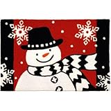Jellybean Snowman with Scarf Indoor Outdoor Accent Rug
