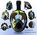 Mask Full Face Snorkel- Easy Breath- 180⁰ Panoramic Seaview- Rainbow Mirror Lenses HD- Design Scuba Mask- Anti-Leak & Anti-Fog- Adjustable Silicone Straps (Carbon, L/XL)