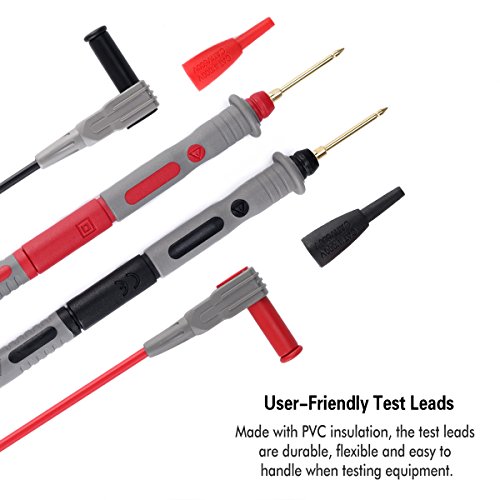 Multimeter Test Leads Kit,Digital Multimeter Test Kit Set of 15 With Crocodile Alligator Clips Lead Probe,Lead Extensions, Mini Hooks Accessory Kit