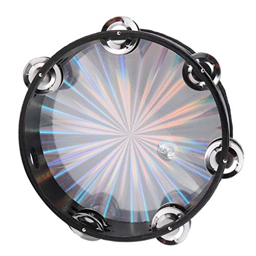 image for Topker 8 inch Reflective Tambourine Percussion Double Row-Stock Church