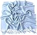 CJ Apparel Baby Blue Solid Color Design Shawl Pashmina Scarf Wrap Stole Seconds NEW