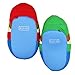 Super Mario Brothers Boys Plush Slippers (Small / 11-12, Mario Luigi Blue)