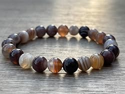 Botswana Agate Crystal Bead Bracelet 8mm, Wholesale