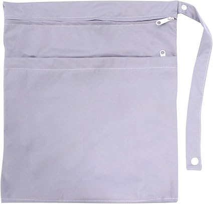 Amazon Exceart 布おむつウェットドライバッグ防水再利用可能な赤ちゃんおむつ収納ポーチジッパー密封された水着ジムトイレタリー服グレー おむつポーチ ベビー マタニティ 通販