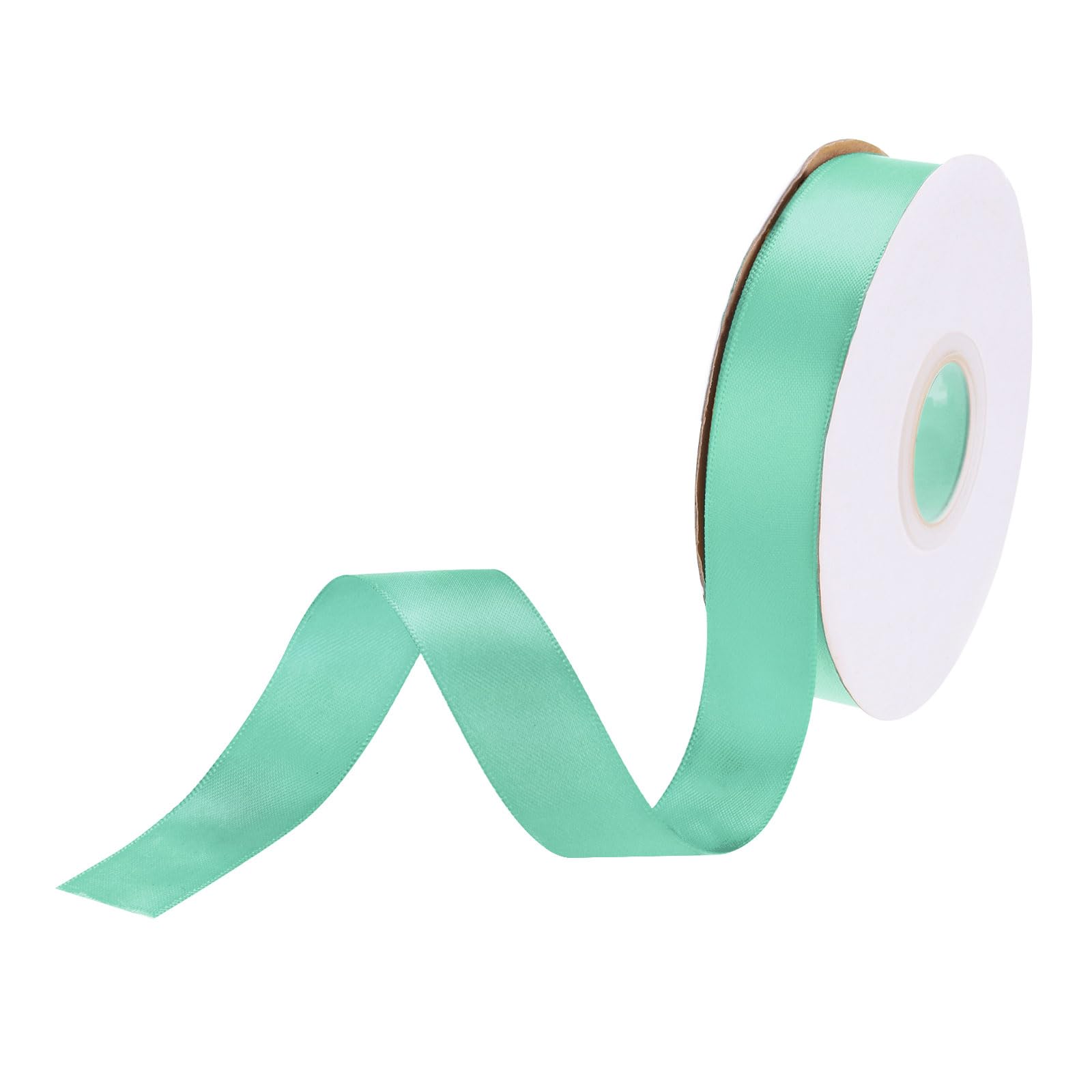DMiotech 20mm Satin Ribbon 23m/75ft Thin Double Face Fabric Grosgrain Ribbon for Gift Wrapping Floral Hair Flower Bouquet, Turquoise Green