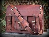 Handolederco ND 18 Inch Vintage Handmade Leather Messenger Bag for Laptop Briefcase Satchel Bag