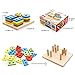 Wooden Geometric Shapes Sorter and Colors Recognition Stacking Toys for Toddlers