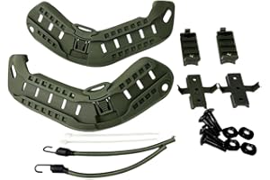 HANSTRONG GEAR Airsoft Paintball Military Side Rail Set Guide Accessories for ARC MICH Helmet OD