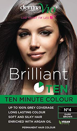 Derma V10 Brilliant Ten Hair Colour, No4 Dark Brown, 180 ml