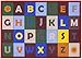 Ottomanson Jenny Collection Kids' Non-slip Educational Block Alphabet Design Area Rug , 5'0