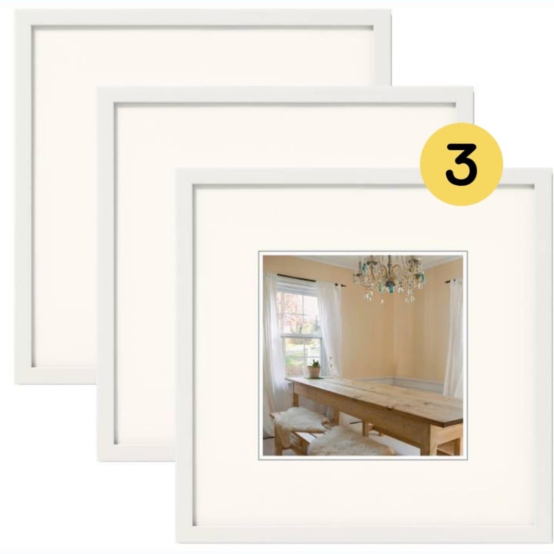 walther design BP313V3 Peppers Picture Frame, Polar White, 13 x 13 cm, Pack of 3, Wooden Frame