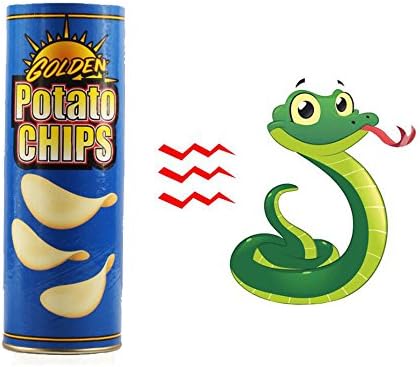 Blue Canned Potato Chip Snake In A Can Gag Gift Prank Large Size
