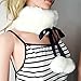 Felice Ann Women's Fall Winter Warm Soft Faux Fur Collar Self Tie Warp Neck Warmer Scarf, White, One Size
