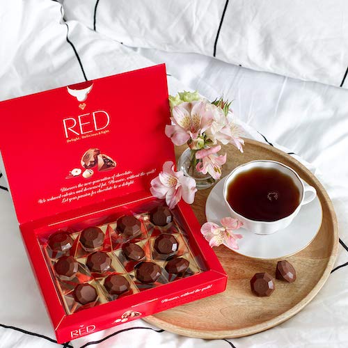 RED Delight Pralinen aus Vollmilchschokolade mit Kokosnusscremefüllung ohne Zuckerzusatz, 132g – Bild 3