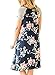 HOTAPEI Women's Floral Print Casual Short Sleeve A-line Loose T-Shirt Dresses Knee Length