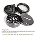 Herb Grinder Small Metal Grinder 4 Piece - Spice Mill with Pollen Catcher, Smooth to Grind Dry Herbs and Spices, 2 inch (50mm), Black