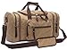 Canvas Duffel Bag, Aidonger Vintage Canvas Weekender Bag Travel Bag Sports Duffel with Shoulder Strap (Khaki)