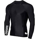 Mens Rash Guard Men's Long Sleeve UPF 50+ Sun Protection, Compression Shirt Long Sleeve Swim Shirts Workout Gym T-Shirt