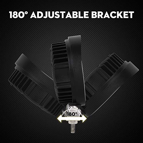 LED Work Light for Truck, AAIWA Round LED Light Pods 4.5" 96W LED Light Bar 2PCS Spot Flood Combo Amber Light Off Road Driving Lights for Jeep ATV UTV SUV Pickup Boat, 2 Years Warranty - Thumbnail 6