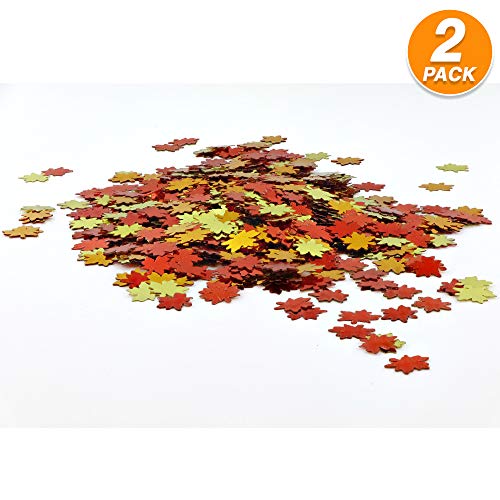 Ram-Pro Fall Leaves Shape Confetti Lilac Curtain Kid Jet Maple Leaf Tabletop Confetty for Home Wedding Party Marriage Decoration Event Party Supplies Pack of 2 - Thumbnail 3