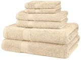 Pinzon Blended Egyptian Cotton 6-Piece Towel Set, Cream (Kitchen)