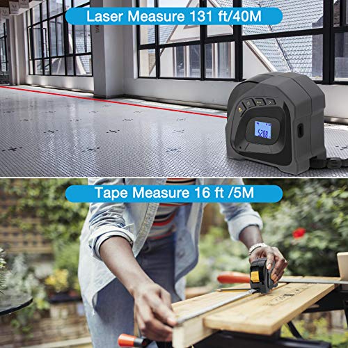 Laser Tape Measure, KOMAKE 2in1 Laser Measure 131.2Ft, Tape Measure