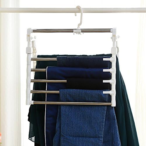 1208S Space Saving Pants Clothes Hangers Pants Organizer Extendable for Closet Travel Clothes Dryer, Quality Plastic