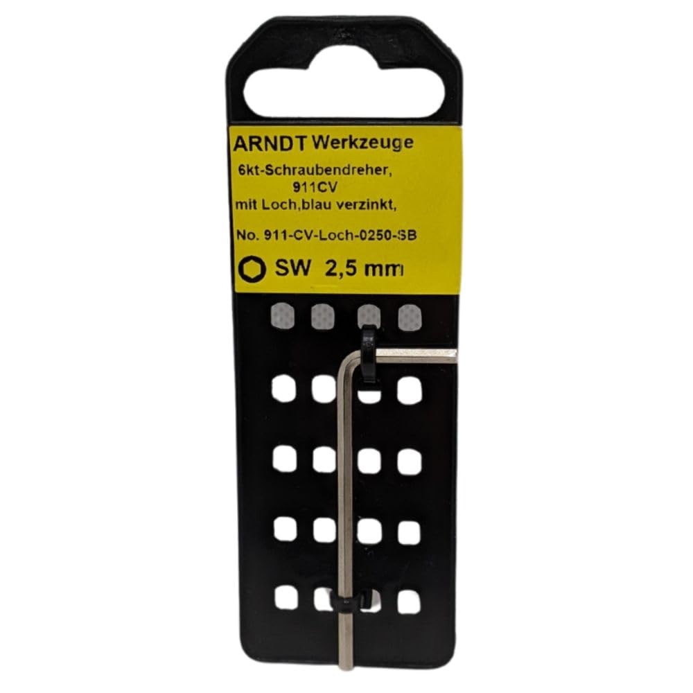 ARNDT Germany 2.5mm Security Hex Key | Allen Key Double Holes | Hexagonal Security Key Chromium Vanadium Steel