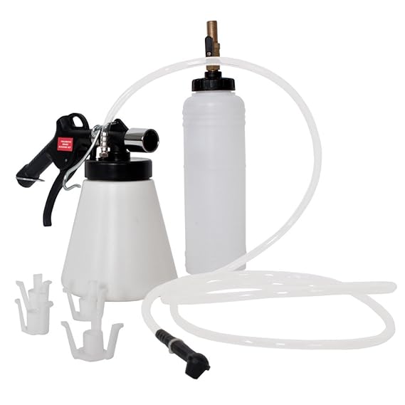 TecTake Druckluft Bremsenentlüftungsgerät Bremsenentlüfter + Nachfüllflasche + Adapter