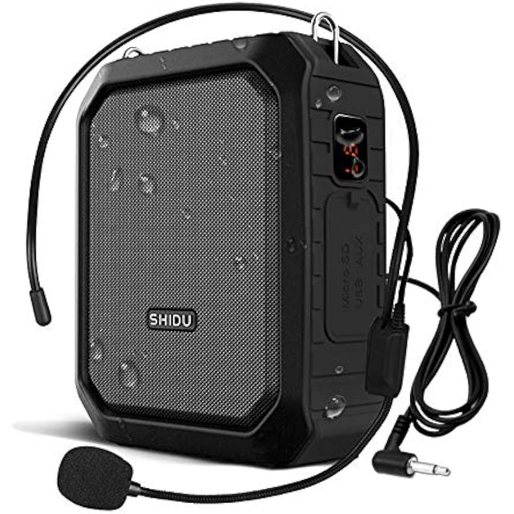 SHIDU Bluetooth Voice Amplifier, Personal 18W Wired Microphone Headset
