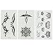[18 Sheets] Small Black Removable Waterproof Temporary Tattoos Body Art Sticker Sheet Paper for Kids Men Women Adults Girls (Spider Scorpio Cross Crown Letters Gun Stars Quotes Queen Sword Paw Print)