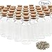 CUCUMI 72pcs 20ml Mini Glass Bottles with Cork Stoppers Wish Bottles Information Bottles Glass Jars Bottles with 100pcs Eye Screws for DIY Creation Wedding Party Birthday Party Favors