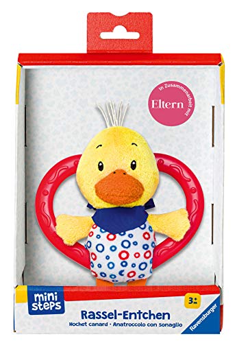 Ravensburger ministeps 4160 Rassel-Entchen, Babyrassel, Greifling mit Beißring, Baby Spielzeug ab 3 Monate – Bild 3
