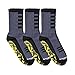 StopSocks - Hospital Socks Plus Yoga, Traction, Gym, Tread, Non Skid, Anti Slip Socks - Megaformer Plus The Perfect Running Sock Grey / Yellow - Crew - 3 Pack Large