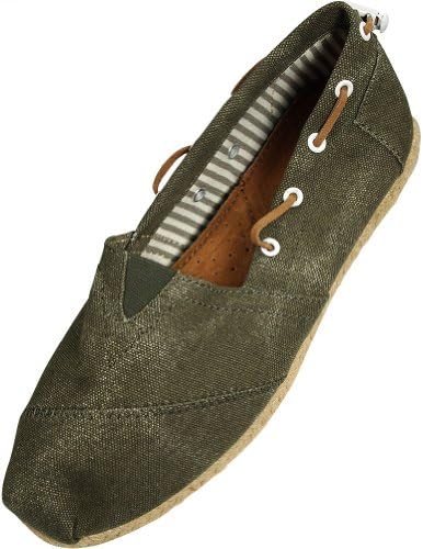 Farasion - Ladies Canvas Slip-On Loafer, Khaki 33676-10.5B(M)US