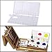 2 Pieces Watercolor Folding Palettes,Velar Dohaeris 33 Mixing Grids White Plastic Oil Paint Trays Box Cover with Thumbhole and Brush Holders